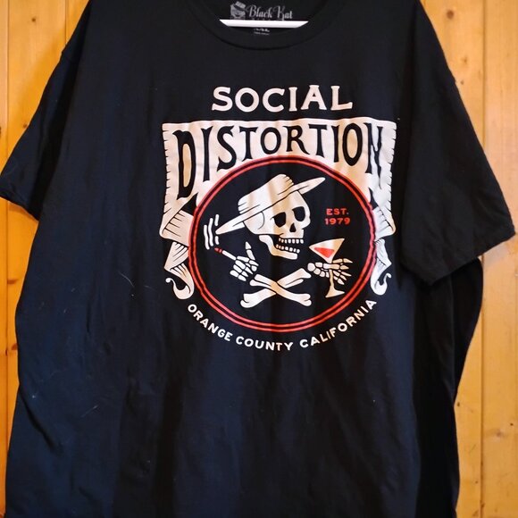 Men's Black Vintage XXL Social Distortion Band Concert T-Shirt Punk Skull Music - Picture 2 of 4